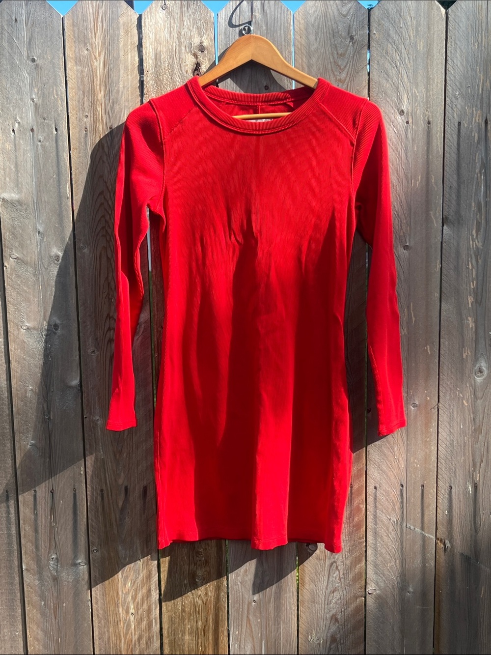 Everlane Red Long-Sleeve Knit Dress